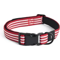 Hay HAY - Dogs Hundehalsband, M/L, rot / weiße Streifen