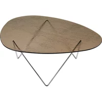Gubi GUBI - Pedrera Couchtisch, Chrom / Glas strukturiert bronze