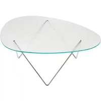 Gubi GUBI - Pedrera Couchtisch, Chrom / Glas strukturiert transparent