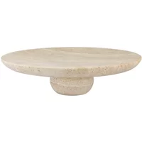 Mette Ditmer Mette Ditmer - Travertine Pedestal Tablett, linen