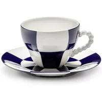 Serax Serax - Fête des Bêtes Tasse und Untertasse, blau / weiß