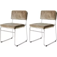 HKliving HKliving - Endless Esszimmerstuhl, velvet / dirty chai (2er-Set)