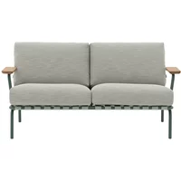 Muuto Muuto - Settle Outdoor 2-Sitzer Sofa, grün / dunkelgrün (Stoff Ribbed Weave 2)
