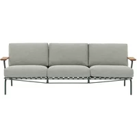 Muuto Muuto - Settle Outdoor 3-Sitzer Sofa, grün / dunkelgrün (Stoff Ribbed Weave 2)