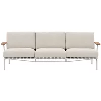 Muuto Muuto - Settle Outdoor 3-Sitzer Sofa, grau / grau (Stoff Laze 1)