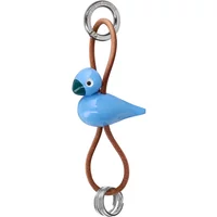 Kay Bojesen Denmark Kay Bojesen - Vogel Schlüsselanhänger, Metall, Naturleder blau
