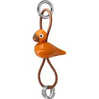 Kay Bojesen Denmark Kay Bojesen - Vogel Schlüsselanhänger, Metall, Naturleder orange