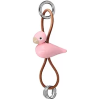 Kay Bojesen Denmark Kay Bojesen - Vogel Schlüsselanhänger, Metall, Naturleder rosa