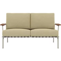 Muuto Muuto - Settle Outdoor 2-Sitzer Sofa, beige / grau (Stoff Delta 25)