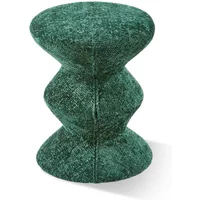 POLSPOTTEN POLSPOTTEN - Zig Zag Hocker, Soft, dunkelgrün