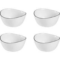 Broste Copenhagen Broste Copenhagen - Salt Schale, 10 x 11 x H 5,5 cm, weiß / schwarz (4er-Set)