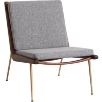 &Tradition &Tradition - Boomerang HM1 Loungesessel Walnuss geölt / Beine Messing, grau (Hallingdal 130)
