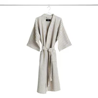 Hay HAY - Waffle Bademantel, stripe dusty blue