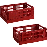 Hay HAY - Colour Crate S Korb-Set, burgundy (2er-Set) (Exclusive Edition)