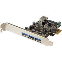 StarTech.com 4 Port PCI Express USB 3.0 Card - 3 External and 1 Internal - Native OS Support in Windows 8 and 7 - Standard and Low-Profile (PEXUSB3S42) - USB adapter - PCIe 2.0 - USB 3.0 x 4