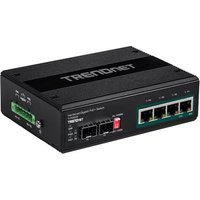 TRENDnet Industrial Switch 7-Port Gbit PoE+ 2x SFP DIN-Rail