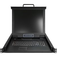StarTech 16 Port Rackmount KVM Console w/ Cables - Integrated KVM Switch w/ 17" LCD - 1U LCD KVM Drawer 50000 MTBF - USB + VGA Support (RKCONS1716K) - KVM console - 17"