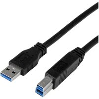 StarTech.com 1m 3 ft Certified SuperSpeed USB 3.0 A to B Cable Cord - USB 3 Cable - 1x USB 3.0 A (M), 1x USB 3.0 B (M) - 1 meter, Black (USB3CAB1M) - USB cable - USB Type B to USB Type A - 1 m