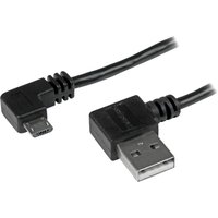 StarTech.com 1m 3 ft Micro-USB Cable with Right-Angled Connectors - M/M - USB A to Micro B Cable - 3ft Right Angle Micro USB Cable (USB2AUB2RA1M) - USB cable - Micro-USB Type B to USB - 1 m