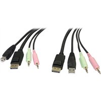StarTech.com 6ft 4-in-1 USB DisplayPort® KVM Switch Cable w/ Audio & Microphone (DP4N1USB6) - video / USB / audio cable - 1.8 m