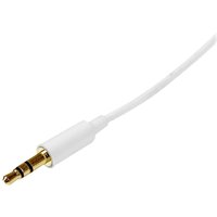 StarTech.com 1m White Slim 3.5mm Stereo Audio Cable - 3.5mm Audio Aux Stereo - Male to Male Headphone Cable - 2x 3.5mm Mini Jack (M) White (MU1MMMSWH) - audio cable - 1 m