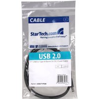 StarTech.com 3 ft USB to Type M Barrel 5V DC Power Cable - Power cable - USB (power only) (M) to DC jack 5.5 mm (M) - 3 ft - molded - black - USB2TYPEM - power cable - USB (power only) to DC jack 5.5 mm - 91 cm