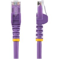 StarTech.com 1m CAT6 Ethernet Cable, 10 Gigabit Snagless RJ45 650MHz 100W PoE Patch Cord, CAT 6 10GbE UTP Network Cable w/Strain Relief, Purple, Fluke Tested/Wiring is UL Certified/TIA - Category 6 - 24AWG (N6PATC1MPL) - network cable - 1 m - purple
