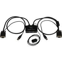 StarTech.com 2 Port USB VGA Cable KVM Switch - USB Powered with Remote Switch - KVM with VGA - Dual Port VGA KVM Switch (SV211USB) - KVM switch - 2 ports