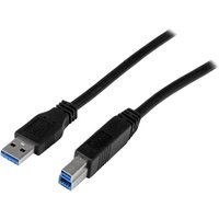 StarTech.com 2m 6 ft Certified SuperSpeed USB 3.0 A to B Cable Cord - USB 3 Cable - 1x USB 3.0 A (M), 1x USB 3.0 B (M) - 2 meter, Black (USB3CAB2M) - USB cable - USB Type B to USB Type A - 2 m