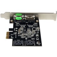 StarTech.com 2 Port PCI Express SATA 6 Gbps eSATA Controller Card - Dual Port PCIe SATA III Card - 2 Int/2 Ext - SATA III 6Gbps (PEXESAT322I) - storage controller - SATA 6Gb/s / eSATA 6Gb/s - PCIe x1