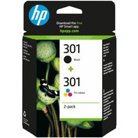 HP 301 - 2-pack - black, colour (cyan, magenta, yellow) - original - ink cartridge