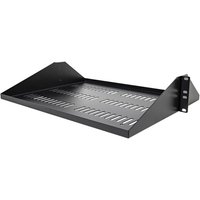 StarTech.com 2U Vented Server Rack Shelf, Center Mount 14in Deep Fixed Cantilever Tray, Rackmount Shelf for 19" AV/Data/Network Equipment w/ Cage Nuts & Screws, 200lbs Weight Capacity - 2U Network Rack Shelf - rack shelf - 2U