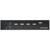 StarTech.com 4 Port DisplayPort KVM Switch - DP KVM Switch with Audio and Built-in USB 3.0 Hub for Peripherals - 4K 30Hz (SV431DPU3A2) - KVM / USB switch - 4 ports - rack-mountable