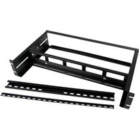 StarTech.com 2U DIN Rail Kit for Standard 19" Rack - Adjustable Depth Rackmount DIN Rail with Top Hat, Mini, G Rails (ADJDINKIT) - rack rail kit - 2U