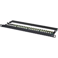 DIGITUS Patchpanel 0,5HE 24-Port Cat6 ungeschirmt schwarz