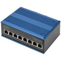 DIGITUS Switch Ind. 8-Port Gigabit 30W PoE Unmanaged blau