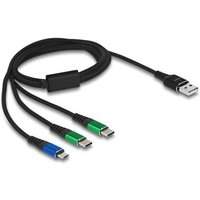 DELOCK USB Ladekabel 3 in 1 Typ-A zu Micro USB/ 2x USB 1 m