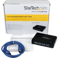 Startech 4-Port USB 3.0 SuperSpeed Hub with Power Adapter - Portable Multiport USB-A Dock IT Pro - USB Port Expansion Hub for PC/Mac (ST4300USB3) - hub - 4 ports