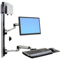 Ergotron LX Wall Mount System mounting kit - Constant Force Technology - for LCD display / keyboard / mouse / CPU - polished aluminium