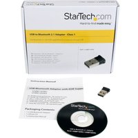 Startech Bluetooth Adapter - Mini USB Adapter - Bluetooth 2.1 - Class 1 EDR - Bluetooth Receiver (USBBT1EDR2) - network adapter - USB