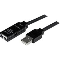StarTech.com 10m USB 2.0 Active Extension Cable M/F - 10 meter USB 2.0 Repeater / Extender Cable USB A (M) to USB A (F) 10 m Black - 3 ft (USB2AAEXT10M) - USB extension cable - USB to USB - 10 m