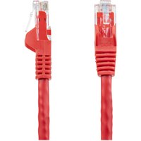 StarTech.com 100ft CAT6 Ethernet Cable, 10 Gigabit Snagless RJ45 650MHz 100W PoE Patch Cord, CAT 6 10GbE UTP Network Cable w/Strain Relief, Red, Fluke Tested/Wiring is UL Certified/TIA - Category 6 - 24AWG (N6PATCH100RD) - patch cable - 30.5 m - red