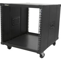 Startech 9U Open Frame Rack with Wheels - 4 Post 23" Deep Portable Open Frame Cabinet for 19" Network, Data & Server Equipment - 220 lbs capacity (RK960CP) - rack - 9U