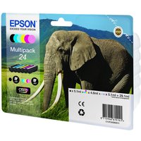 Epson 24 Multipack - 6-pack - black, yellow, cyan, magenta, light magenta, light cyan - original - ink cartridge (alternative for: Epson 24XL)
