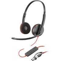 HP Poly Blackwire C3220 USB-C Stereo Headset with USB Adaptor 34669J