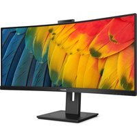 Refurbished Philips 34B1U5600CH 34" VA LCD WQHD 120Hz HDMI DisplayPort USB-C Height Adjustable Curved Monitor With Speakers