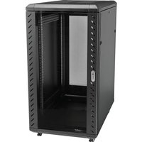 Startech 25U Network Rack Cabinet on Wheels - 36in Deep - Portable 19in 4 Post Network Rack Enclosure for Data & IT Computer Equipment w/ Casters (RK2536BKF) - rack - 25U