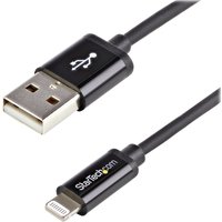 StarTech.com 1m (3ft) Black Apple 8-pin Lightning Connector to USB Cable for iPhone / iPod / iPad - Charge and Sync Cable - 1 meter (USBLT1MB) - Lightning cable - Lightning / USB - 1 m