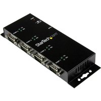 Startech 4 Port USB to Serial RS232 Adapter - Wall Mount - Din Rail - COM Port Retention - FTDI USB to DB9 RS232 Hub (ICUSB2324I) - serial adapter - USB 2.0 - RS-232 x 4