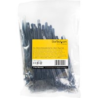 StarTech.com 15cm(6") Reusable Cable Ties, 7mm(1/4") wide, 35mm(1-3/8") Bundle Dia. 22kg(50lb) Tensile Strength, Releasable Nylon Ties, Indoor/Outdoor, 94V-2/UL Listed, 100 Pack, Black - Nylon 66 Plastic - TAA (CBMZTRB6BK) - cable tie - TAA Compliant